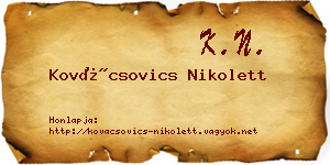 Kovácsovics Nikolett névjegykártya